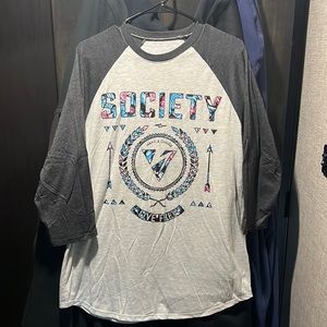 Buckle Black society t shirt skater sleeve length